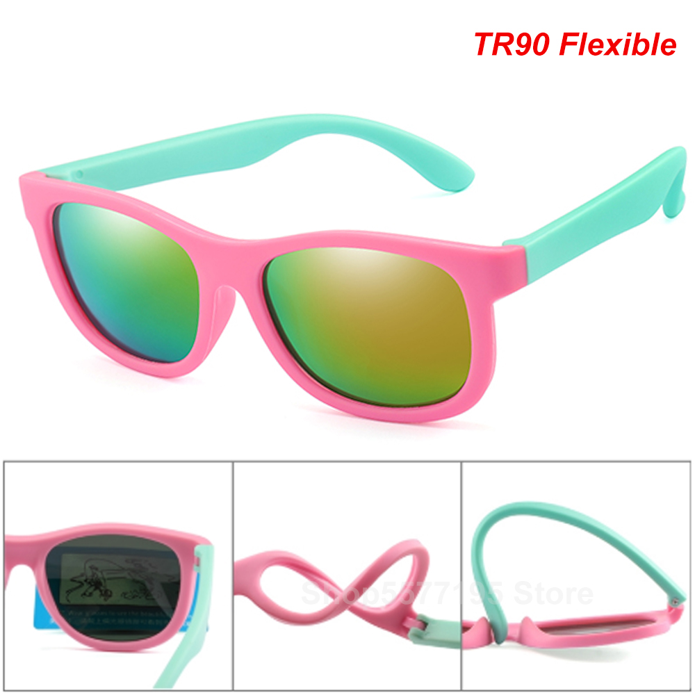 S447 TR90 유연한 어린이 선글라스 편광 어린이 아기 안전 선글라스, UV400 안경, 유아 선글라스